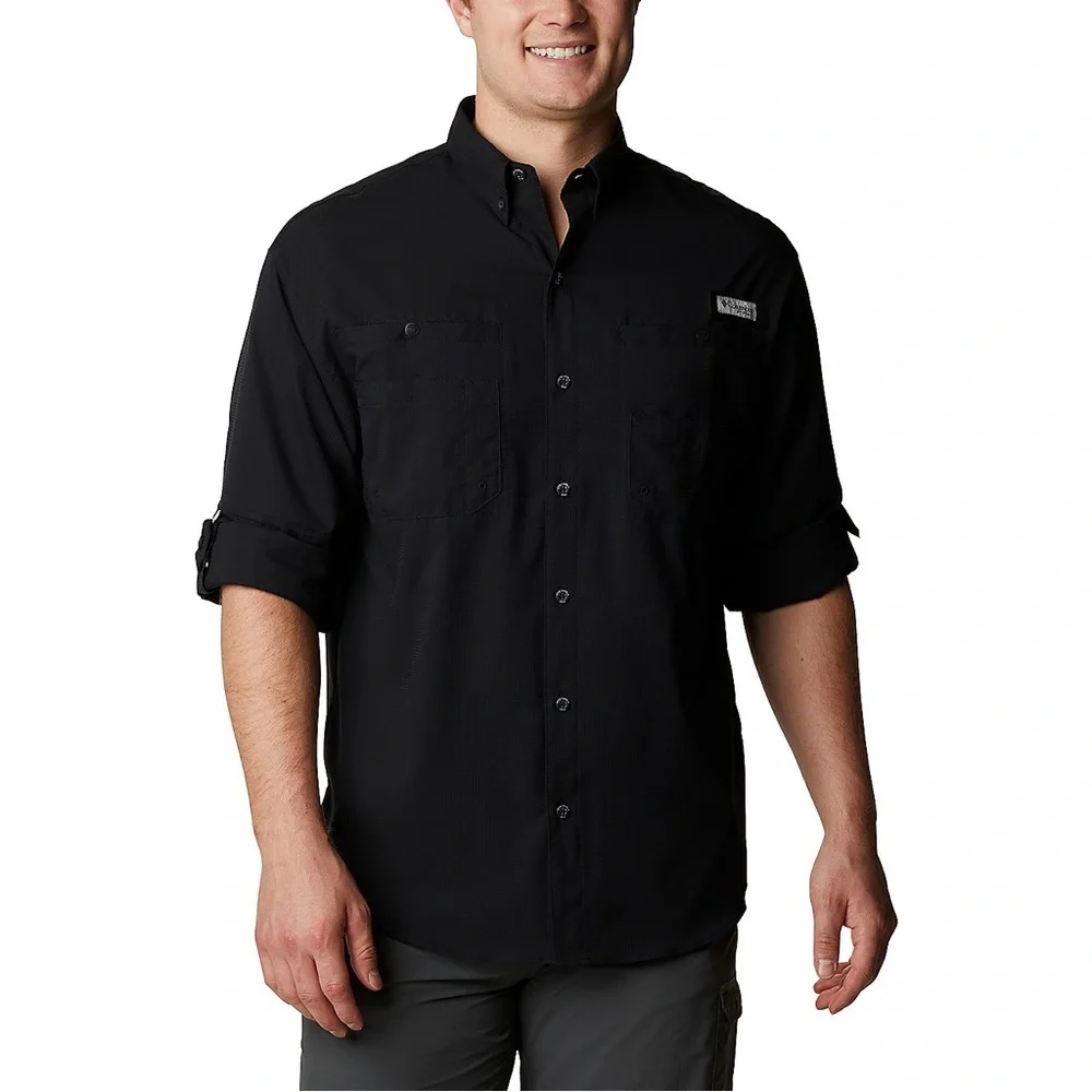 Columbia Men's Black Casual Button Down Shirt - Picture 3 of 14